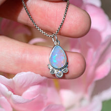 Load image into Gallery viewer, Crystal Opal Pendant with Diamonds in Sterling Silver
