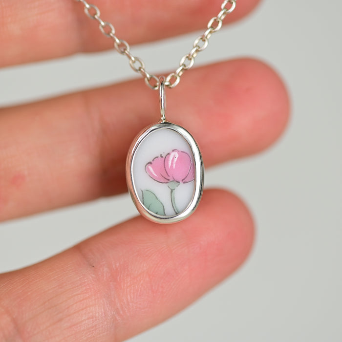 Pottery Charm - Pink Floral