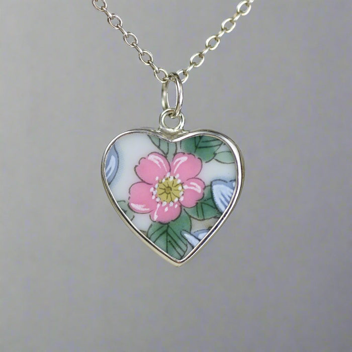 Heart Pottery Charm - Wild Rose