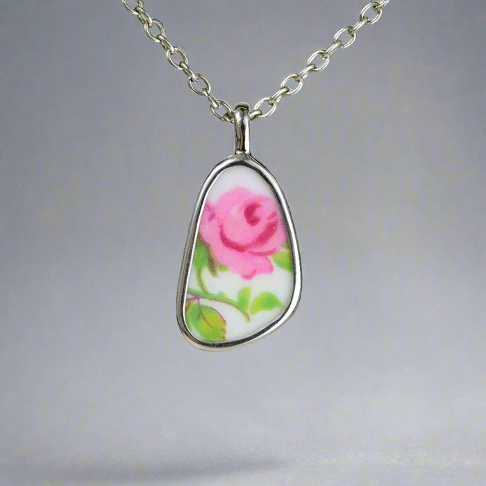 Pottery Charm - Pink Rose