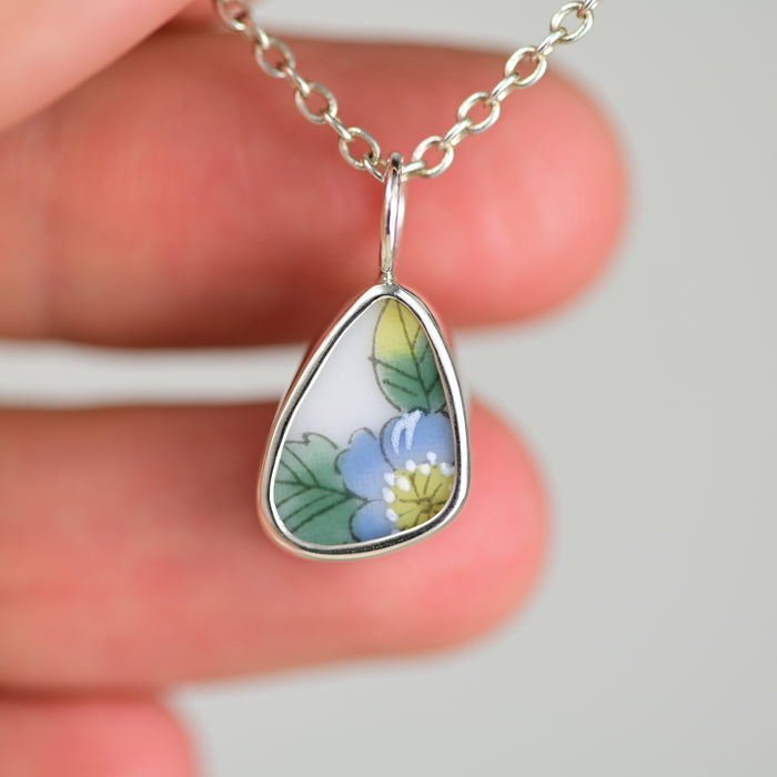 Pottery Charm - Blue Floral