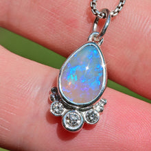 Load image into Gallery viewer, Crystal Opal Pendant with Diamonds in Sterling Silver
