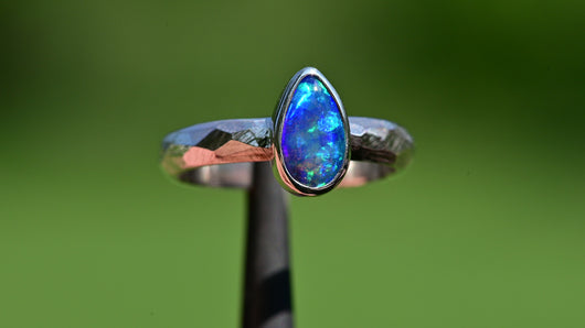 Australian Crystal Opal Ring - Size 5.5