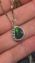 Load and play video in Gallery viewer, Black Opal with Chrysoprase Pendant
