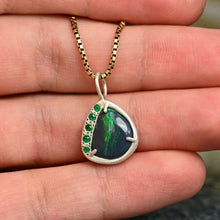 Load image into Gallery viewer, Black Opal with Chrysoprase Pendant
