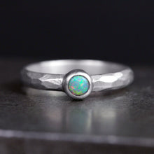 Load image into Gallery viewer, Opal Ring Faceted  Band With Genuine Australian Opal - Size 9
