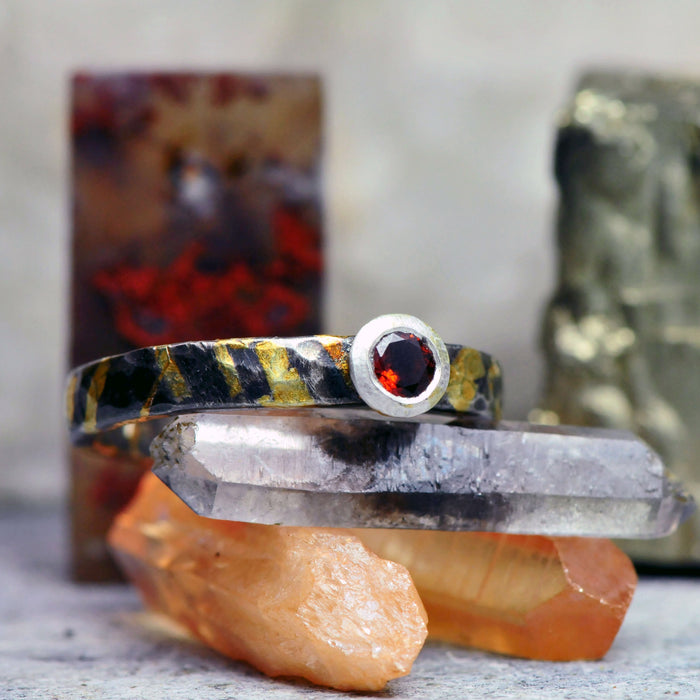 keum boo and citrine ring in sterling silver and 24k gold 