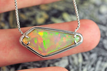 Load image into Gallery viewer, opal photography geometric opal pendant in sterling silver by artist curtis r jewellery
