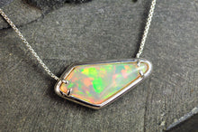 Load image into Gallery viewer, opal photography geometric opal pendant in sterling silver by artist curtis r jewellery
