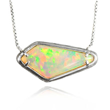 Load image into Gallery viewer, opal photography geometric opal pendant in sterling silver by artist curtis r jewellery
