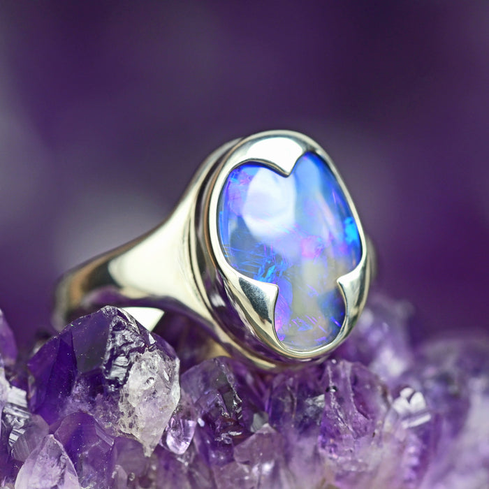Crystal Opal Ring in Sterling Silver - Size 6