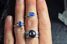 Load image into Gallery viewer, ooak blue pear opal ring handcrafted in sterling silver by curtis r jewellery
