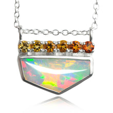 Load image into Gallery viewer, cirtine ombre opal necklace in silver by artist curtis r jewellery5

