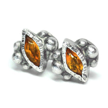 Load image into Gallery viewer, Citrine Faceted Marquise Gemstone Sterling Silver Stud Earrings - November Gemstone
