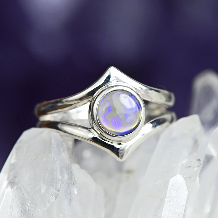 Crystal Opal Ring in Sterling Silver - Size 6.5