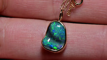 Load and play video in Gallery viewer, Black Opal Carving in 14k Yellow Gold - Free Form Video
