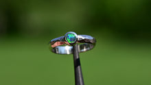 Load and play video in Gallery viewer, Faceted Geometric Band Opal Ring in Sterling Silver - Size 7
