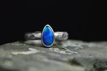 Load image into Gallery viewer, ooak blue pear opal ring handcrafted in sterling silver by curtis r jewellery
