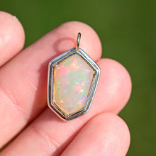 Load image into Gallery viewer, Designer Cut Crystal Opal Pendant in Sterling Silver and 14K Gold
