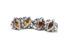 Load image into Gallery viewer, Citrine Faceted Marquise Gemstone Sterling Silver Stud Earrings - November Gemstone
