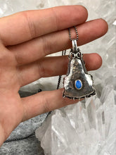 Load image into Gallery viewer, Blue Crystal Opal Pendant with Fire Opal OOAK
