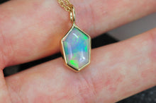 Load image into Gallery viewer, Opal Charms in 14k Yellow Gold Pendant with Natural Ethiopian Opal - Handcrafted Opal Charm by Curtis R Jewellery
