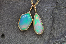 Load image into Gallery viewer, Opal Charms in 14k Yellow Gold Pendant with Natural Ethiopian Opal - Handcrafted Opal Charm by Curtis R Jewellery
