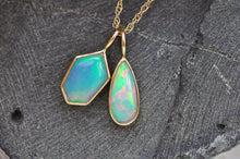 Load image into Gallery viewer, Opal Charms in 14k Yellow Gold Pendant with Natural Ethiopian Opal - Handcrafted Opal Charm by Curtis R Jewellery
