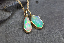 Load image into Gallery viewer, Opal Charms in 14k Yellow Gold Pendant with Natural Ethiopian Opal - Handcrafted Opal Charm by Curtis R Jewellery
