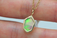 Load image into Gallery viewer, Opal Charms in 14k Yellow Gold Pendant with Natural Ethiopian Opal - Handcrafted Opal Charm by Curtis R Jewellery
