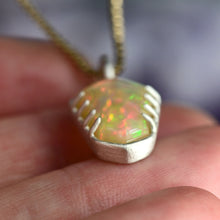 Load image into Gallery viewer, Prong Set Crystal Opal Pendant in Sterling Silver
