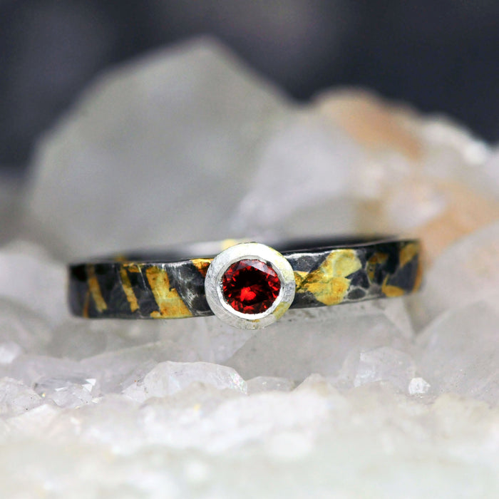 keum boo and citrine ring in sterling silver and 24k gold 